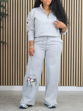 Indiebeautie – Einfarbiges Set aus Sweatshirt und Hose mit Reißverschluss